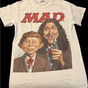 Vintage MAD magazine Gildan White and Red Graphic T-Shirt